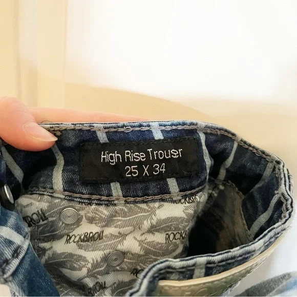 Rock and Roll Denim Pin Stripe Flare Jeans - Picture 14 of 16